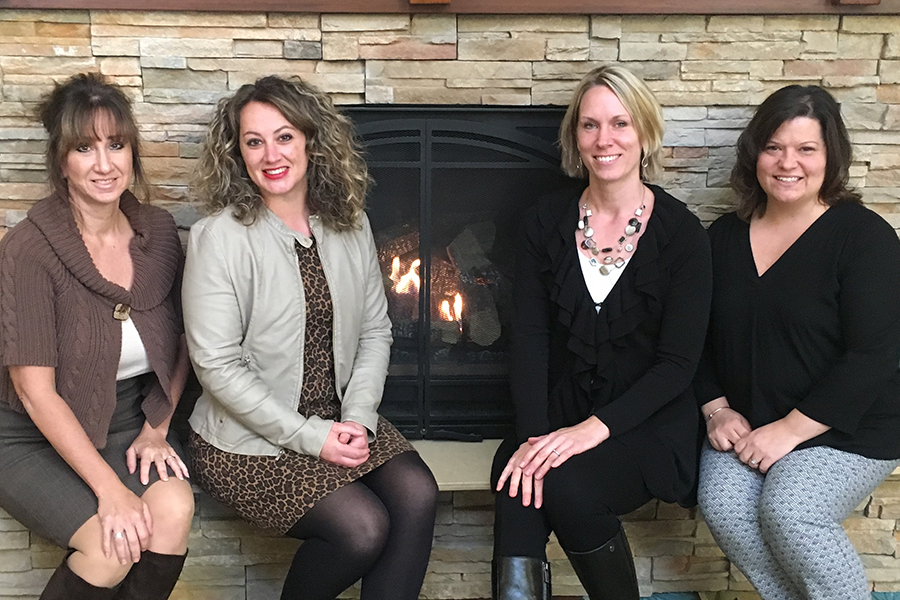 From left, Woodland Pond leaders: Christi Battistoni, director of finance; Michelle Gramoglia, president and CEO; Sarah Hull, resident service director; and Brigitte Blum, director of human resources