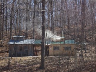 Wake robin sugar house where residents make maple syrup