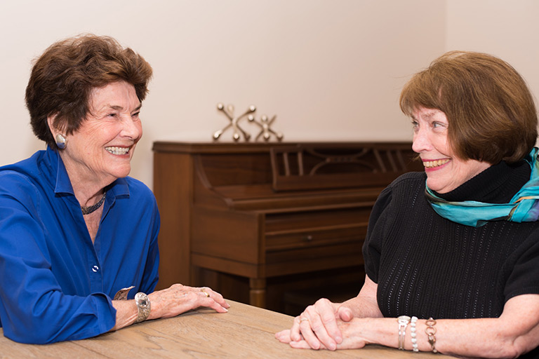 Jewell parker, left, and margaret zahn