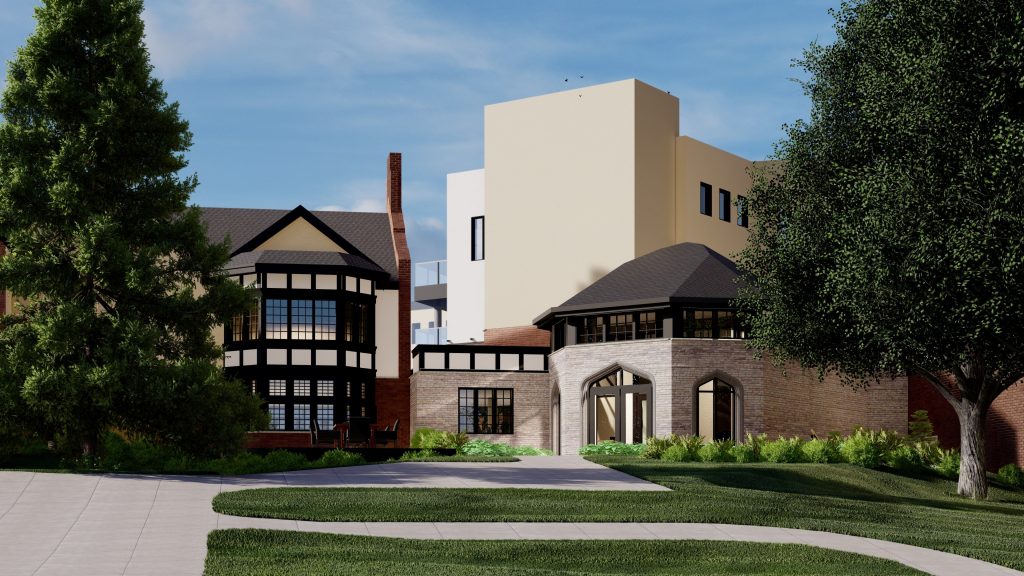 Rendering of Wesley Acres' remodeled entrance (it's currently under construction)