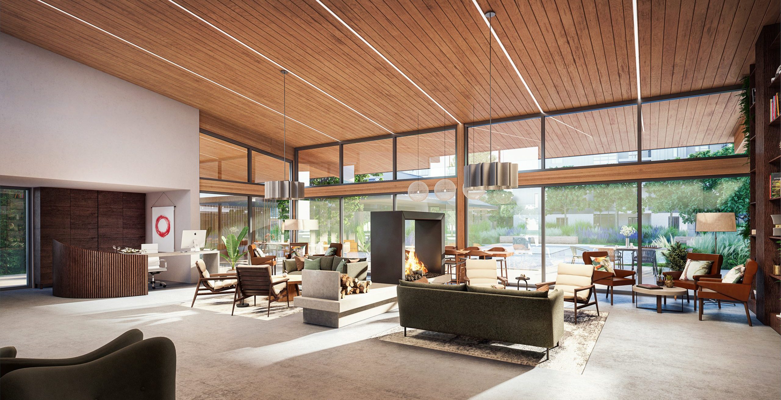 Rendering of Enso Village's lobby