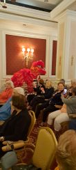 Students performing the lion dance