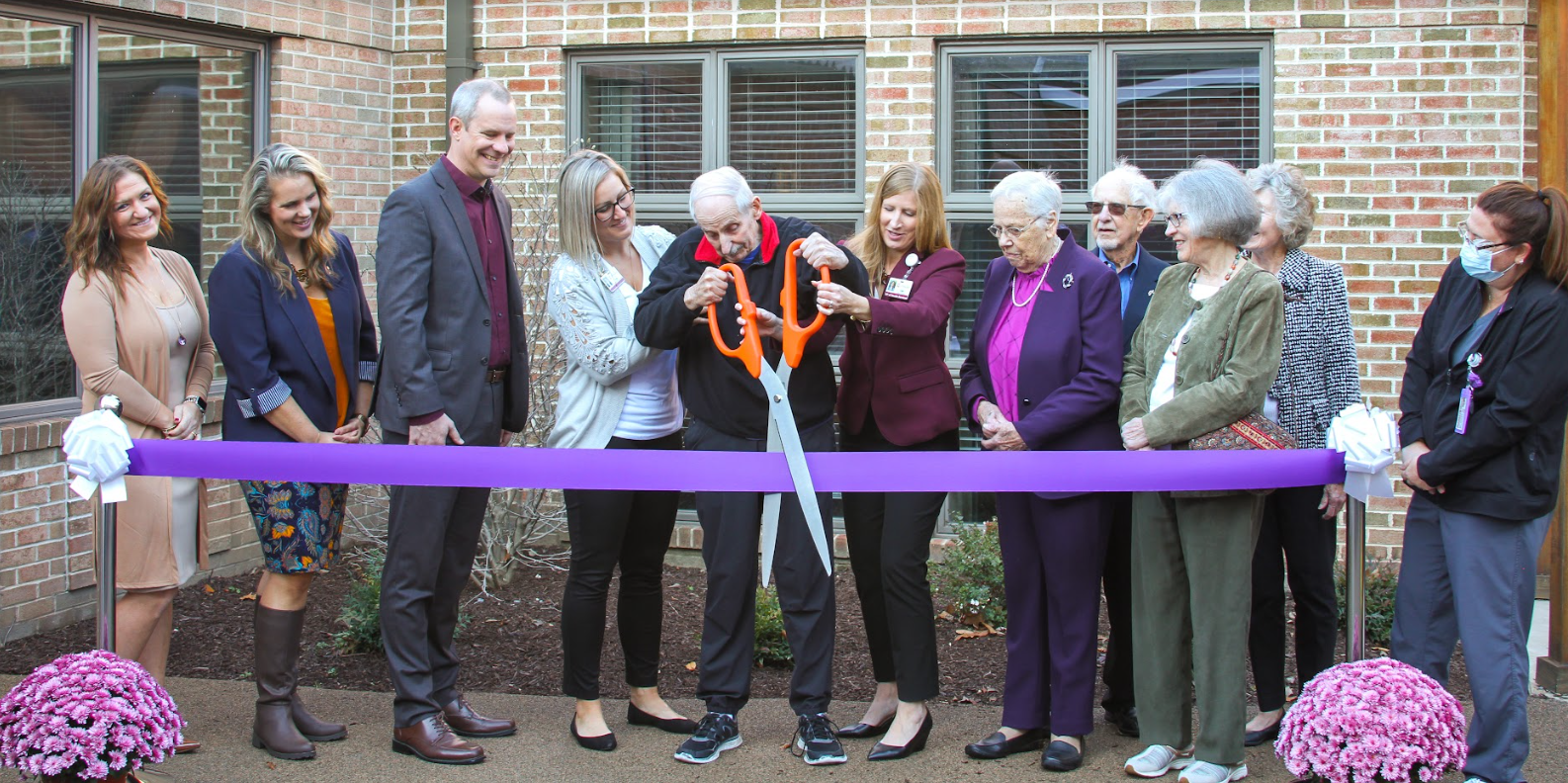 Cutting the ribbon during the event