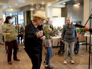 Residents dancing