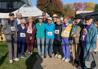 Commonsinlincoln annual scarecrow classic 5k. (from left to right) bill levison, tcil fitness specialist jason williams, judi foster, roelina berst, jan regan 102725