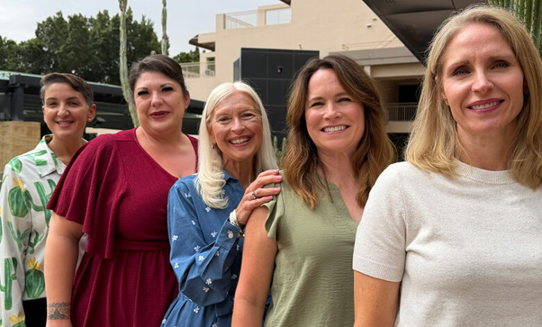 From left, Marcia Miranda, Heidi McLester, Verna Chisman, AJ Cipperly and Jaime Cobb-Tinsley.