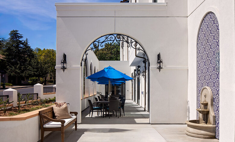 An outdoor space at Aegis Living San Rafael in San Rafael, Calif. Photo by Shelsi Lindquist